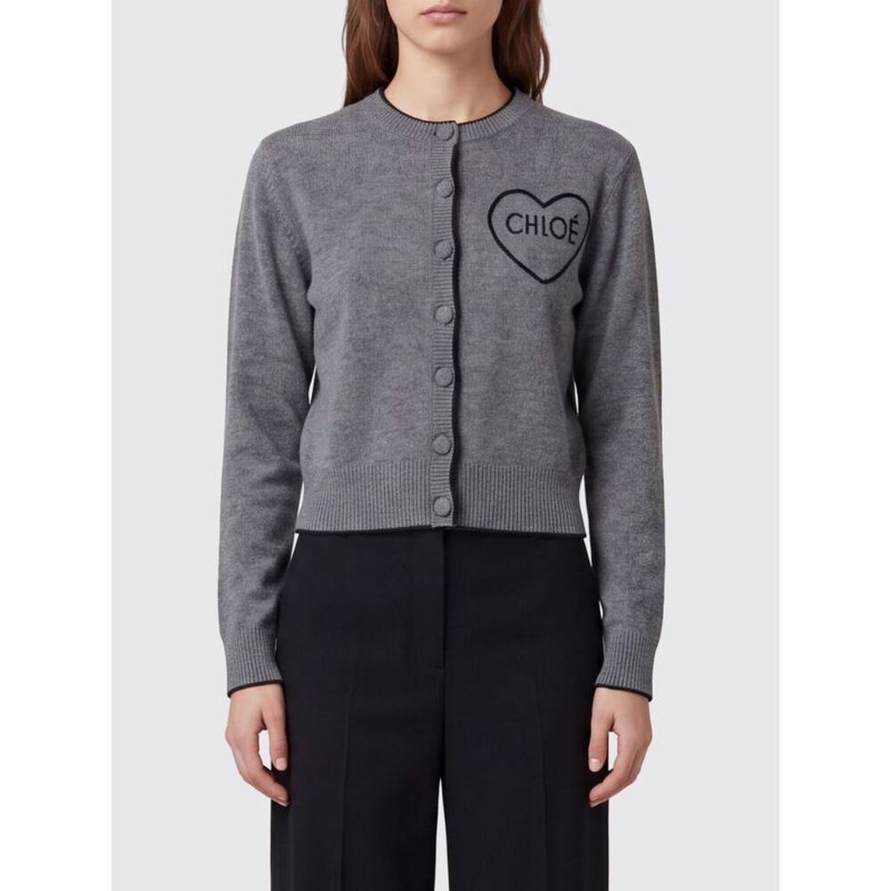 Chloe Women Chloe Jacquard Logo Wool And Cashmere Cardigan